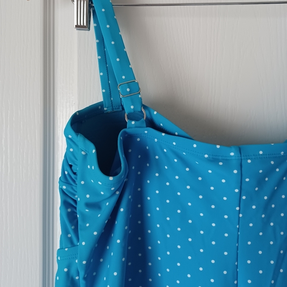 Catalina Blue White Polka Dot Swimwear Size 3X - Picture 9 of 15